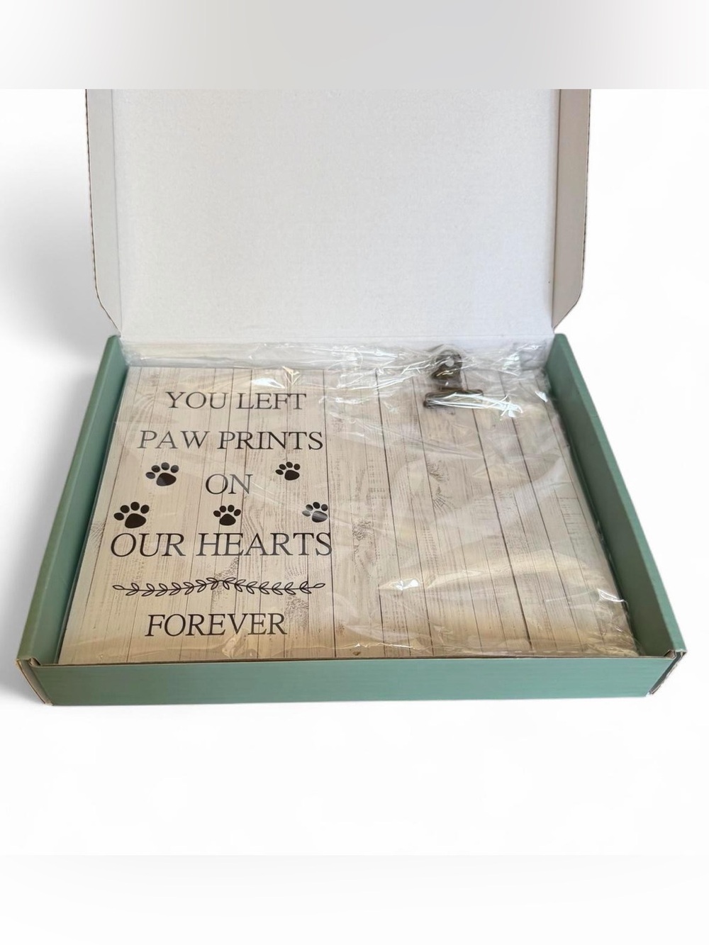 Memorial Pet Frame Plaque- You Left Paw Prints On Our Hearts NWT